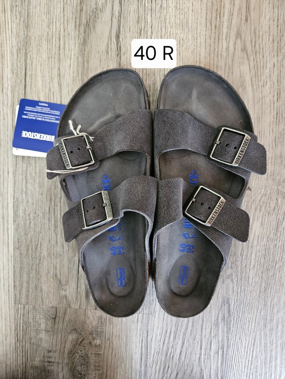 Birkenstock Arizona Charcoal Gray Tonal Suede Leather 40 R
